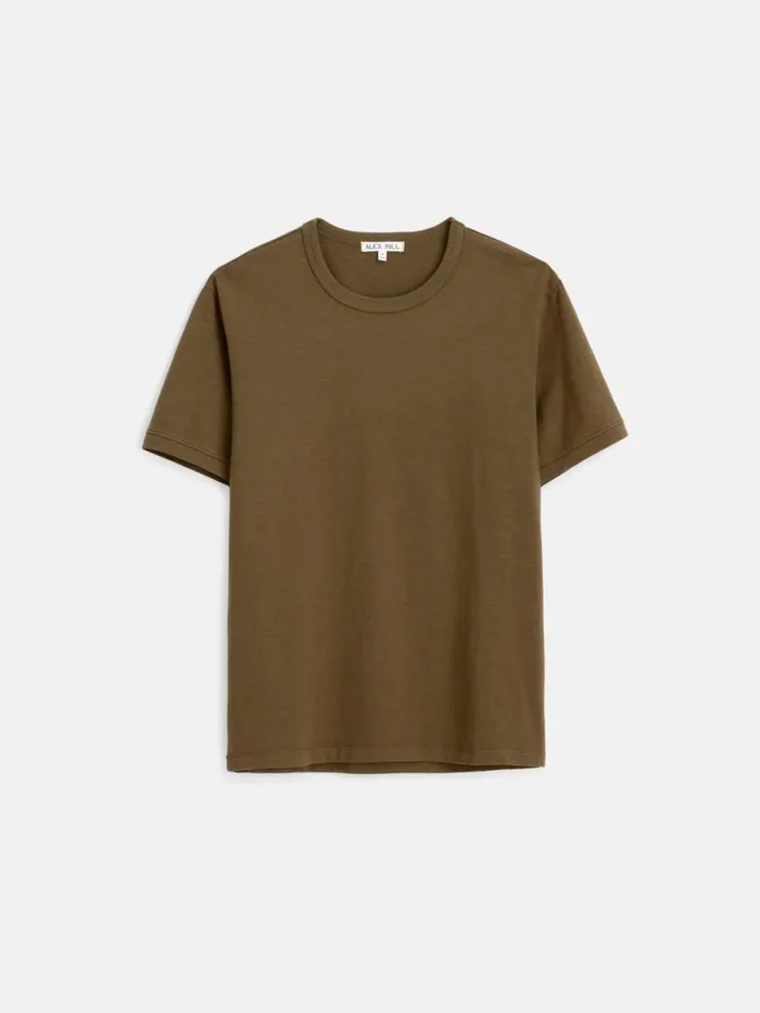 Alex Mill Standard TShirt In Slub Cotton Faded Deep Olive Men Tees Polos