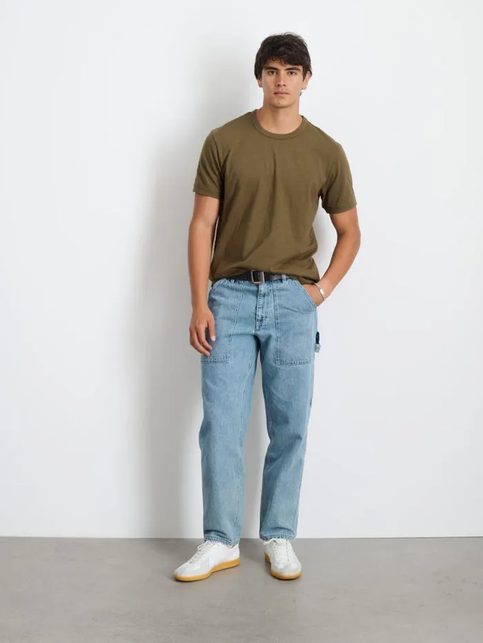 Alex Mill Standard TShirt In Slub Cotton Faded Deep Olive Men Tees Polos