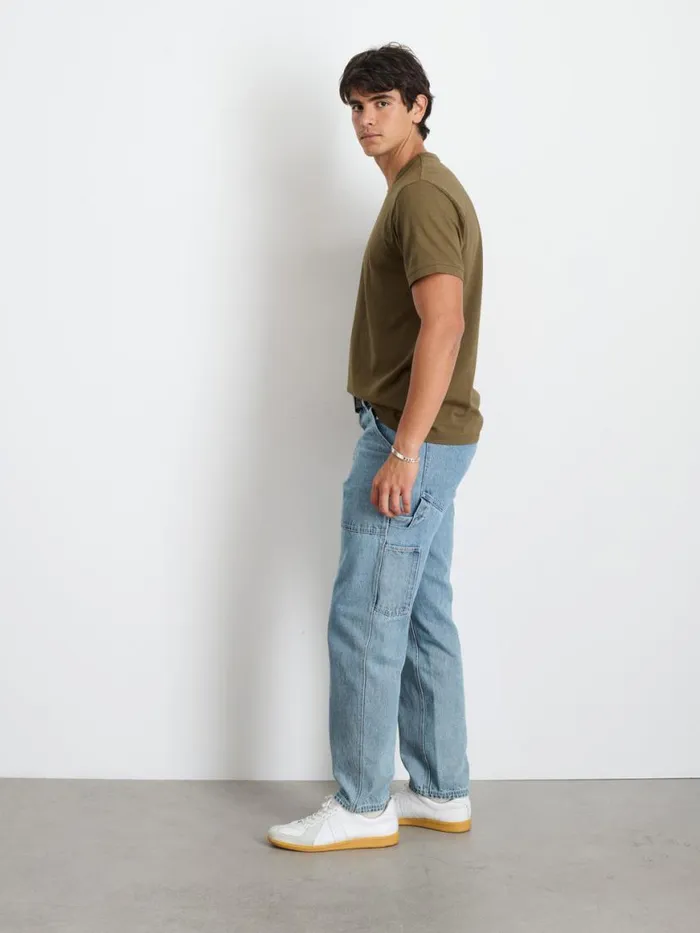 Alex Mill Standard TShirt In Slub Cotton Faded Deep Olive Men Tees Polos