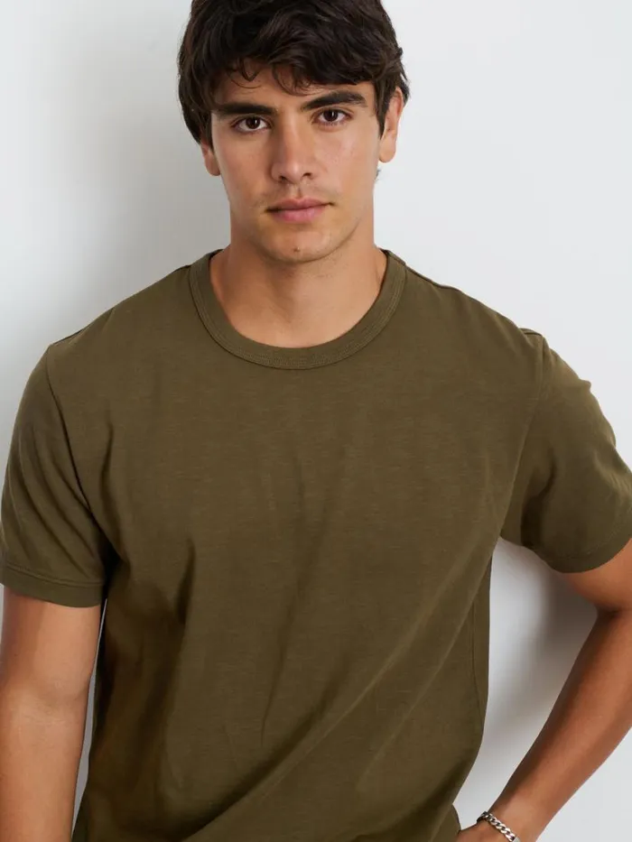 Alex Mill Standard TShirt In Slub Cotton Faded Deep Olive Men Tees Polos