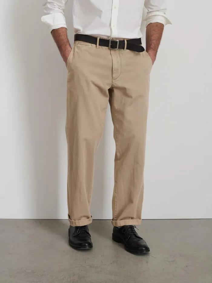 Alex Mill Straight Leg Pant In Vintage Washed Chino Faded Khaki Men Suiting Blazers