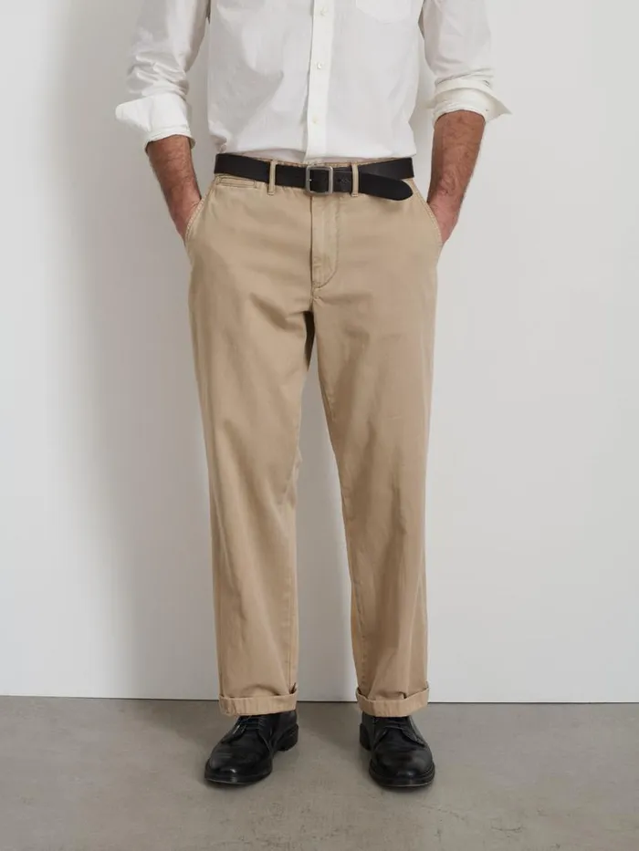 Alex Mill Straight Leg Pant In Vintage Washed Chino Faded Khaki Men Suiting Blazers