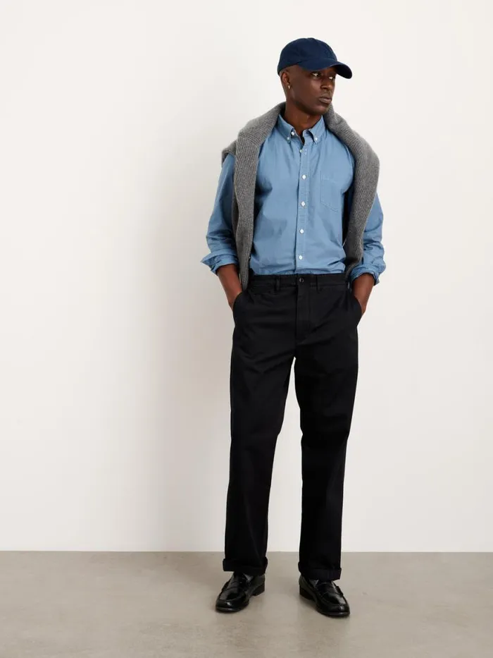 Alex Mill Straight Leg Pant In Vintage Washed Chino Washed Black Men Suiting Blazers