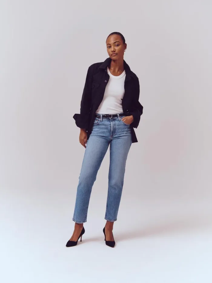 Alex Mill The Amber Mid Rise Slim Vintage Light Indigo Women Pants