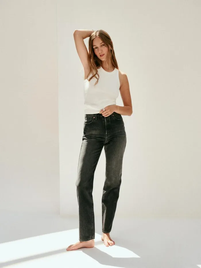 Alex Mill The Carla High Rise Straight Zurich Black Wash Women Pants