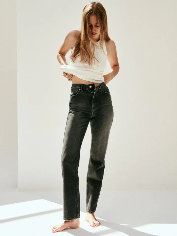Alex Mill The Carla High Rise Straight Zurich Black Wash Women Pants