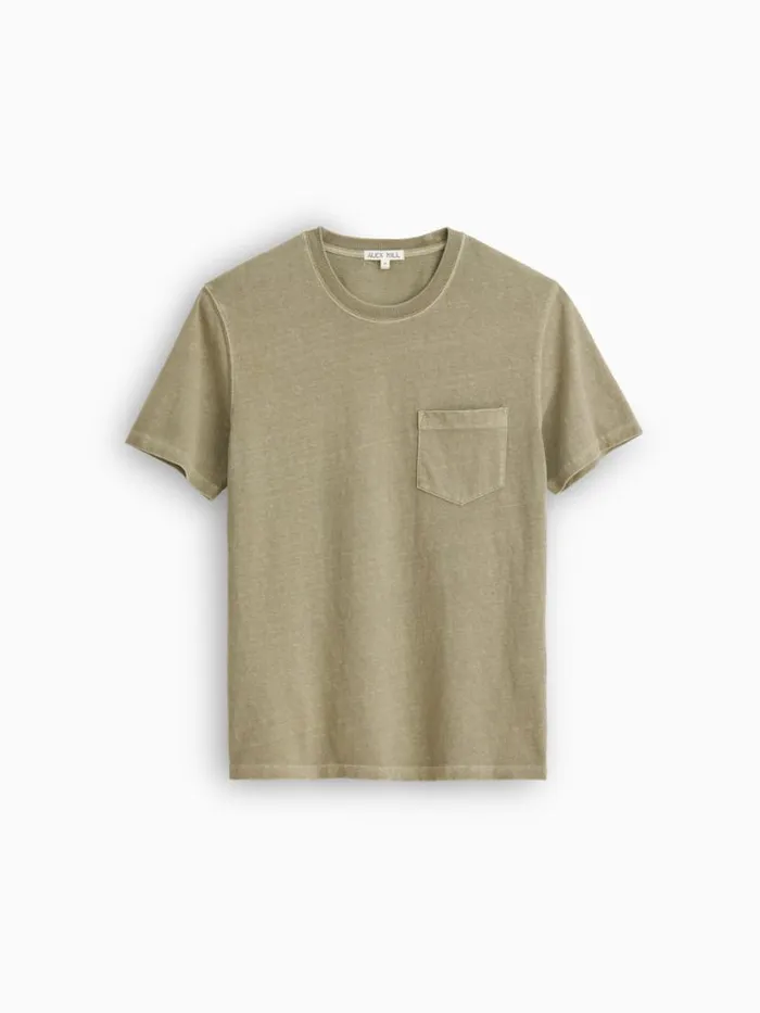 Alex Mill Vintage Wash Pocket Tee Bay Leaf Men Tees Polos