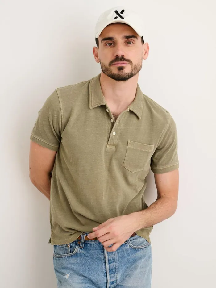 Alex Mill Vintage Wash Polo Bay Leaf Men Tees Polos