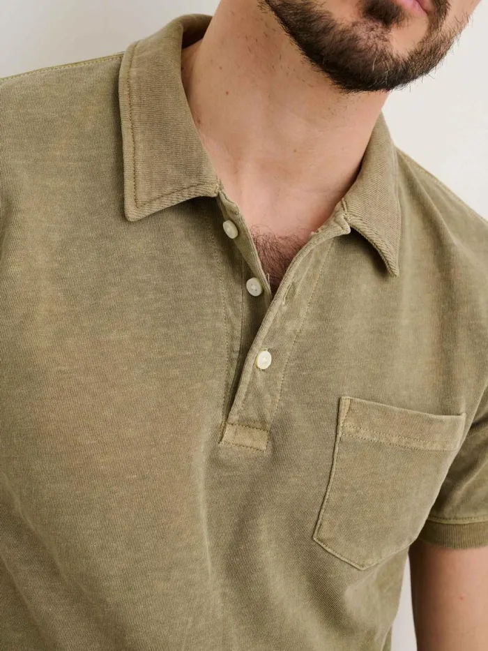 Alex Mill Vintage Wash Polo Bay Leaf Men Tees Polos