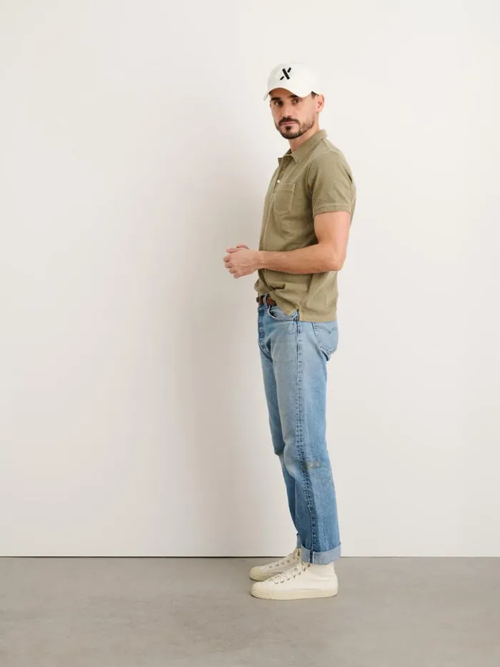 Alex Mill Vintage Wash Polo Bay Leaf Men Tees Polos