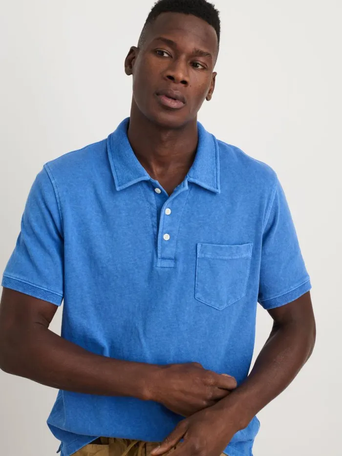 Alex Mill Vintage Wash Polo Washed Cobalt Men Tees Polos