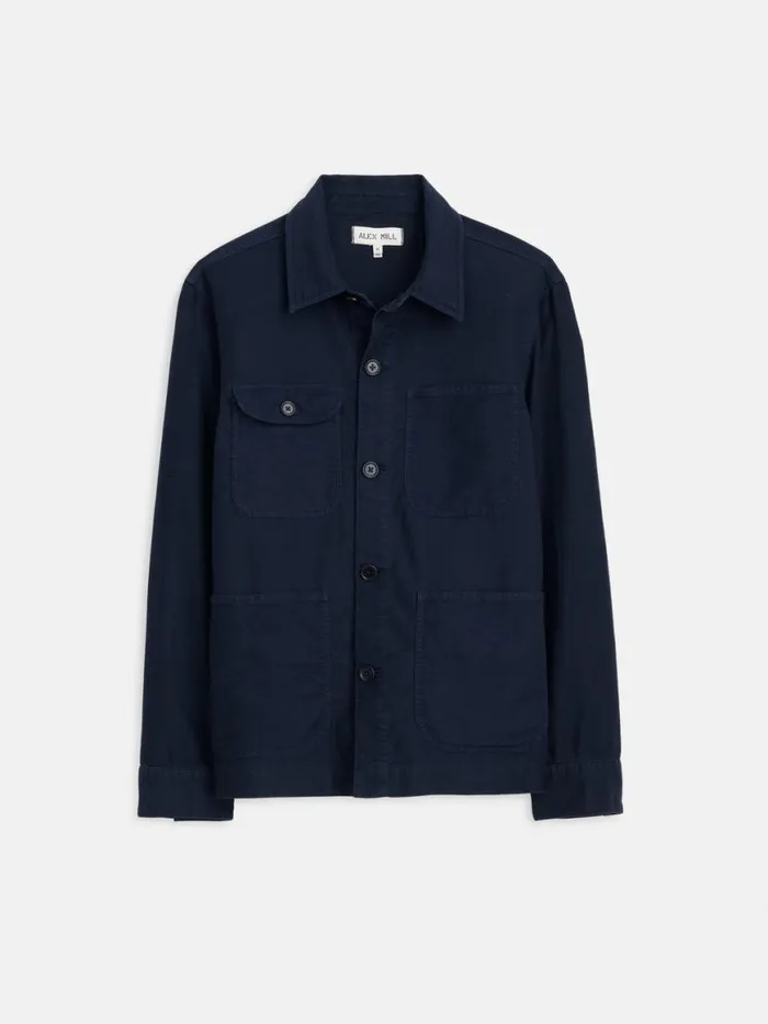 Alex Mill Work Jacket In Chamois Navy Men Jackets Coats