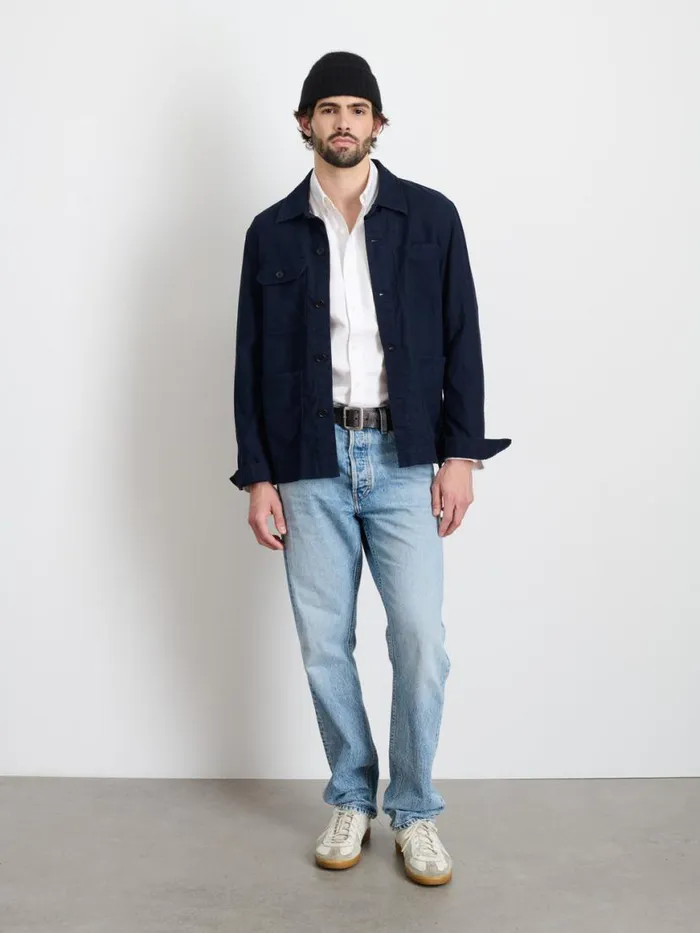 Alex Mill Work Jacket In Chamois Navy Men Jackets Coats