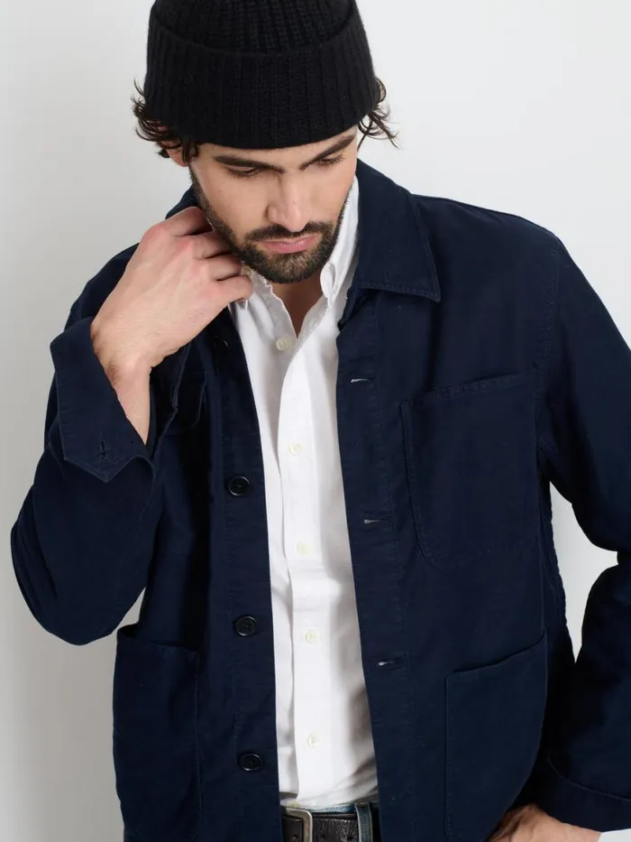 Alex Mill Work Jacket In Chamois Navy Men Jackets Coats