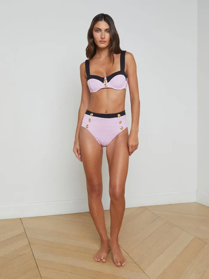Alexandria Bikini Top Light Violetblack Women L039Agence Swimwear