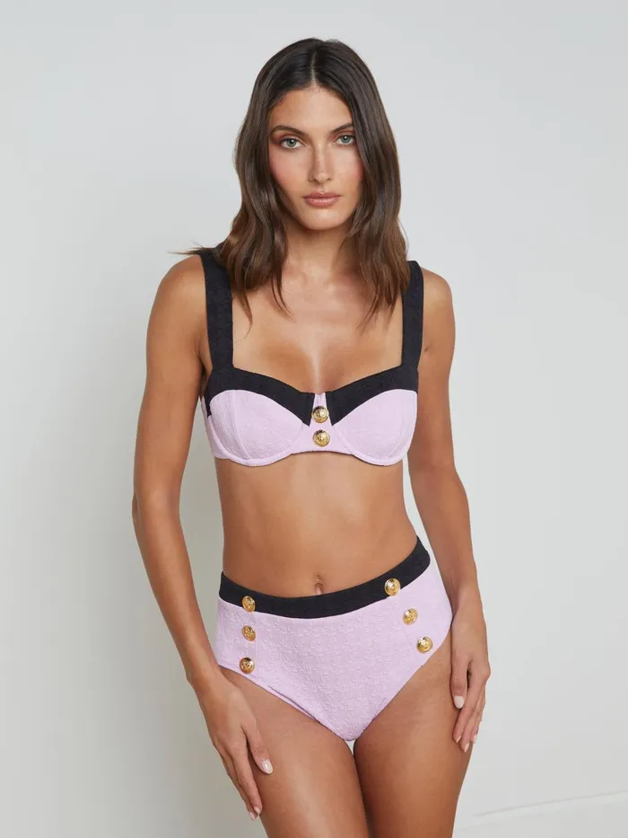 Alexandria Bikini Top Light Violetblack Women L039Agence Swimwear Alexandria Bikini Top Light Violetblack Women L039Agence Swimwear