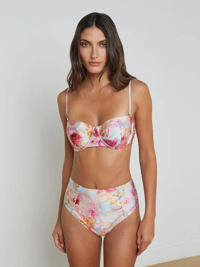 Alexandria Bikini Top Multi Soft Cloud Floral Women L039Agence Swimwear Alexandria Bikini Top Multi Soft Cloud Floral Women L039Agence Swimwear