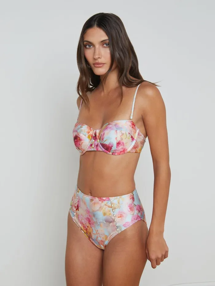 Alexandria Bikini Top Multi Soft Cloud Floral Women L039Agence Swimwear Alexandria Bikini Top Multi Soft Cloud Floral Women L039Agence Swimwear