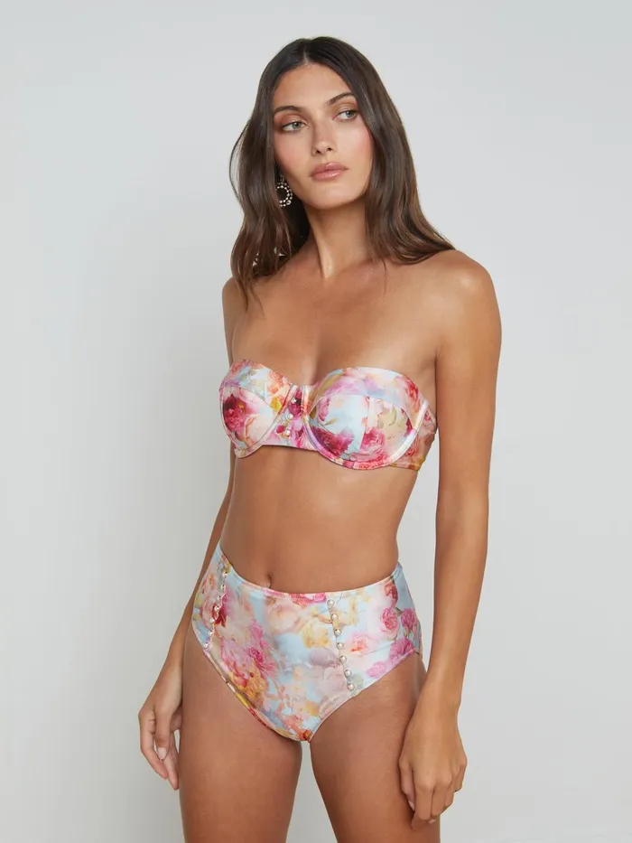 Alexandria Bikini Top Multi Soft Cloud Floral Women L039Agence Swimwear Alexandria Bikini Top Multi Soft Cloud Floral Women L039Agence Swimwear