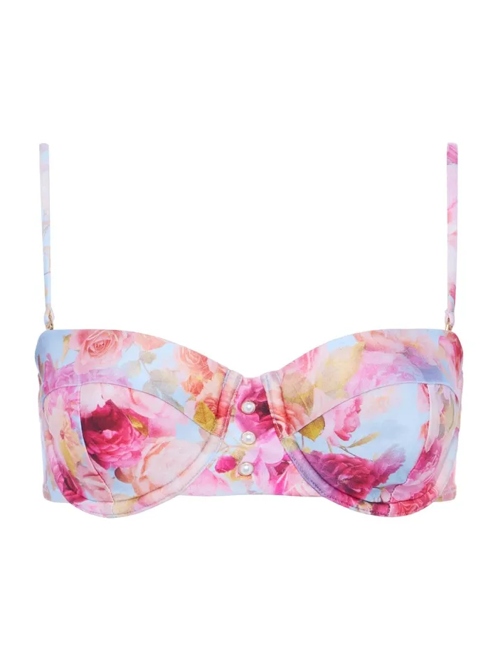 Alexandria Bikini Top Multi Soft Cloud Floral Women L039Agence Swimwear Alexandria Bikini Top Multi Soft Cloud Floral Women L039Agence Swimwear