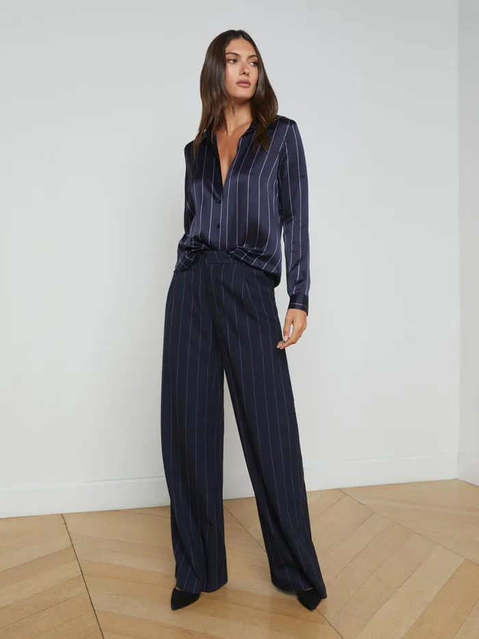Allanah Pinstriped Trouser Midnightlight Purple Pinstripe Women L039Agence Pants