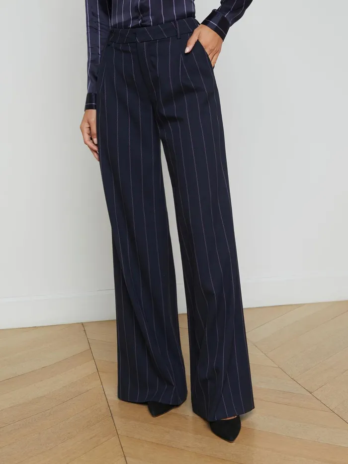 Allanah Pinstriped Trouser Midnightlight Purple Pinstripe Women L039Agence Pants Allanah Pinstriped Trouser Midnightlight Purple Pinstripe Women L039Agence Pants