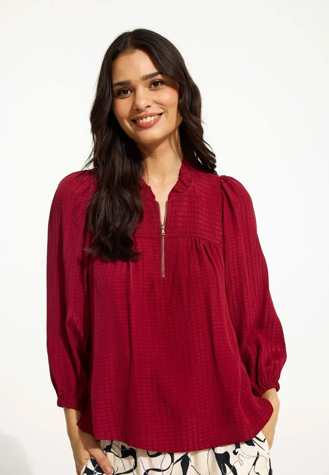 ANDREA BLOUSE 16551 370 Burgrund 370 Women IN FRONT BLOUSES SHIRTS