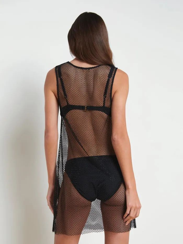 Angela Mesh CoverUp Dress Black Women L039Agence Swimwear Angela Mesh CoverUp Dress Black Women L039Agence Swimwear