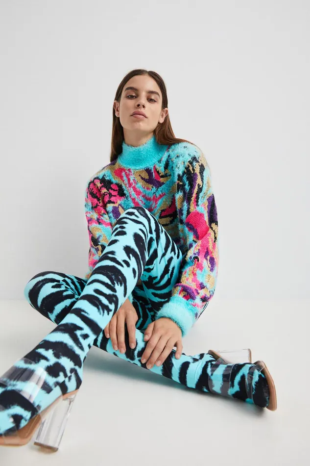 Animal Print Slim Leggings Women Desigual Pants and Leggings