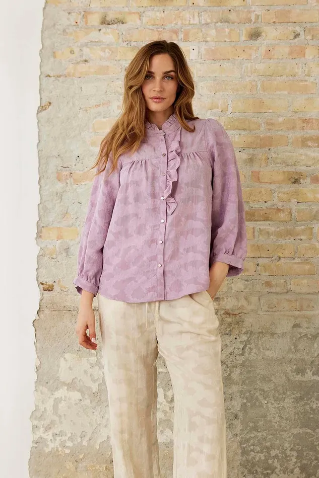ANNA SHIRT 16115 330 Violet 330 Women IN FRONT BLOUSES SHIRTS