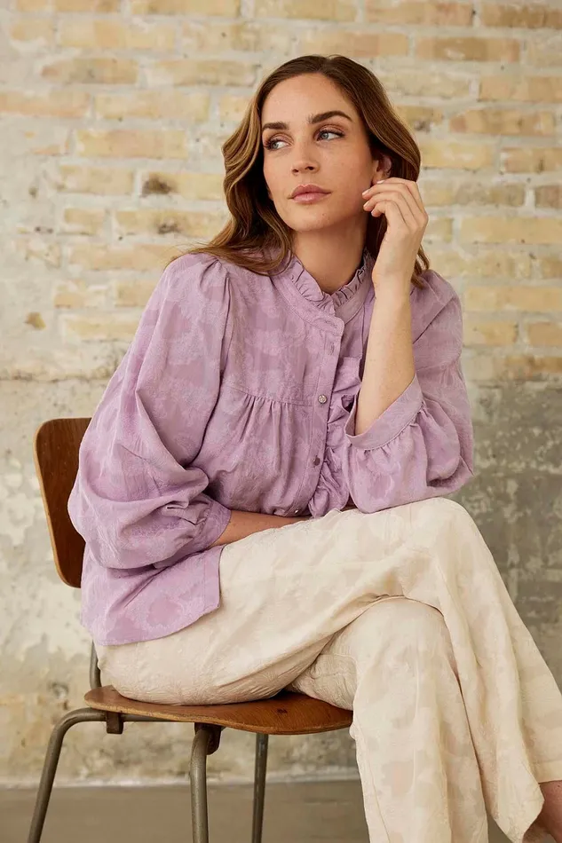 ANNA SHIRT 16115 330 Violet 330 Women IN FRONT BLOUSES SHIRTS