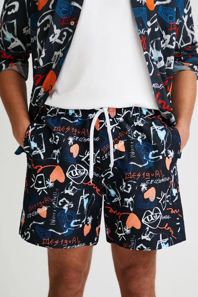 Arty Printed Swim Shorts Mens Desigual Swimwear and Beachwear