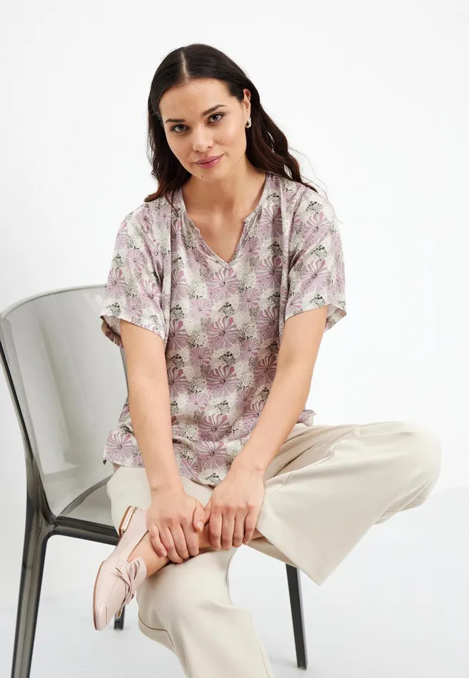 ASH BLOUSE 15620 215 Rose 215 Women IN FRONT TOPS TSHIRTS