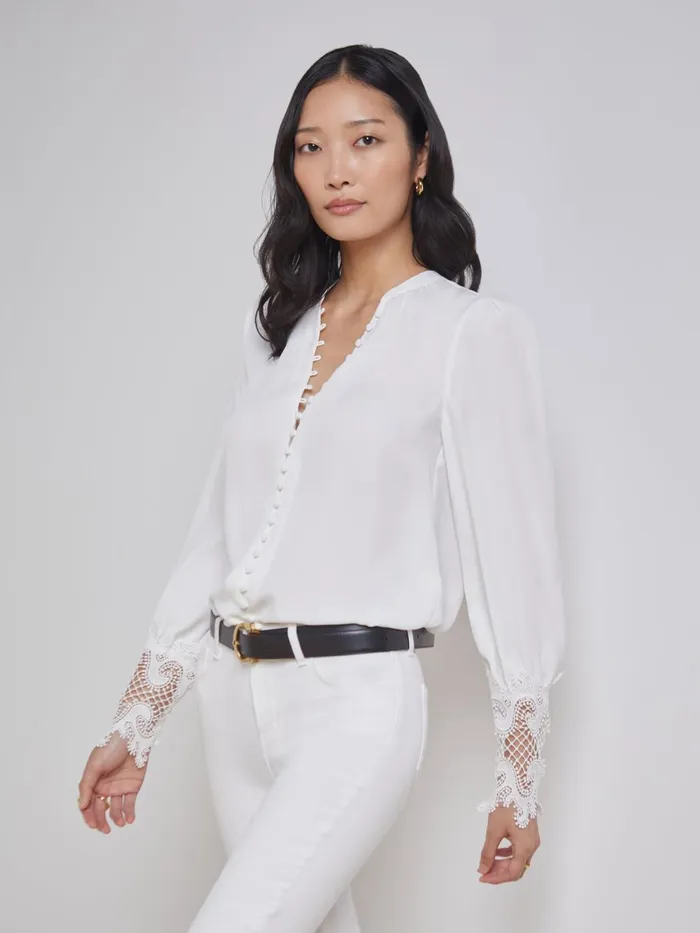 Ava Blouse Ivory Women L039Agence Blouses and Tops