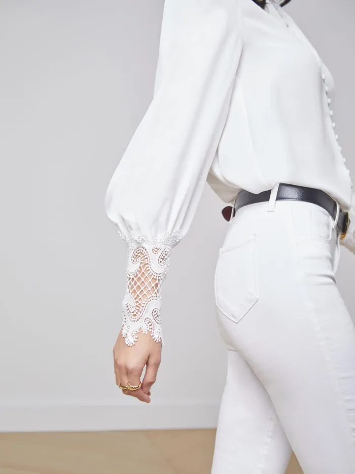 Ava Blouse Ivory Women L039Agence Blouses and Tops Ava Blouse Ivory Women L039Agence Blouses and Tops
