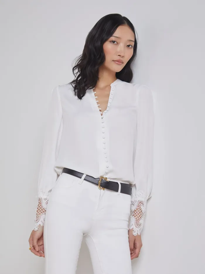 Ava Blouse Ivory Women L039Agence Blouses and Tops Ava Blouse Ivory Women L039Agence Blouses and Tops
