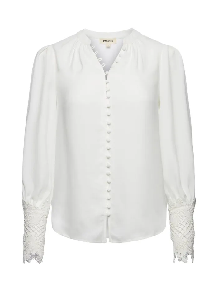 Ava Blouse Ivory Women L039Agence Blouses and Tops Ava Blouse Ivory Women L039Agence Blouses and Tops