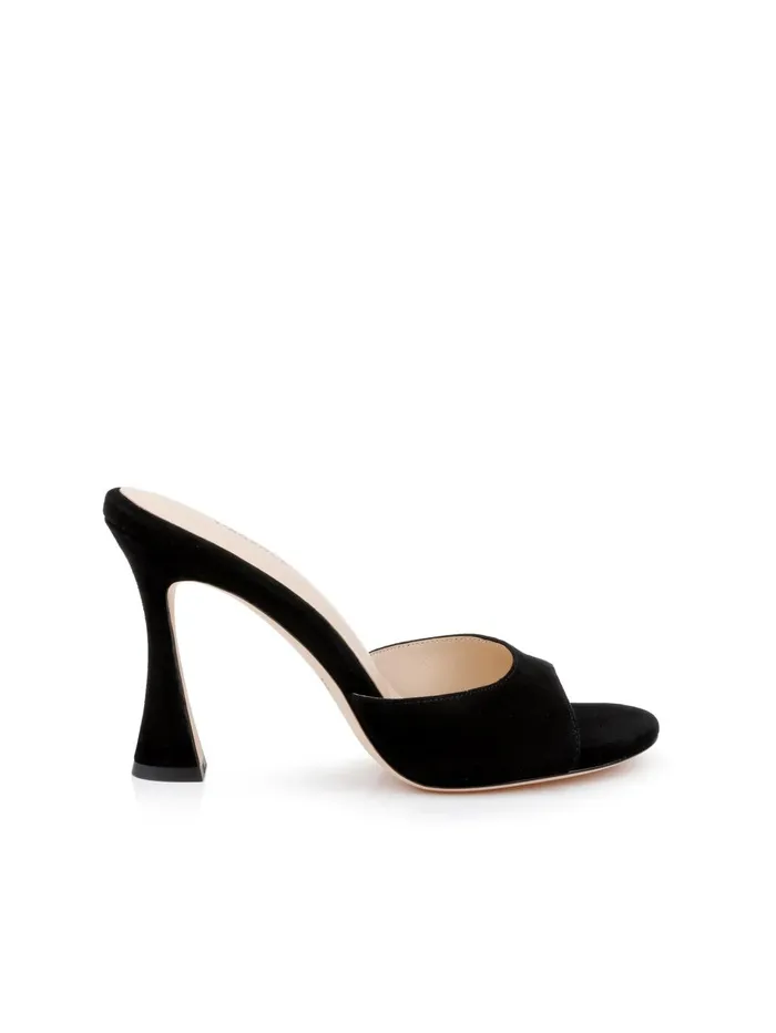 Avery Suede PeepToe Mule Black Suede Women L039Agence Heels