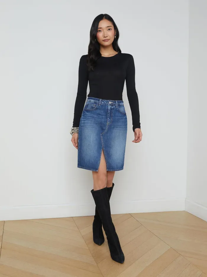Ayla Cashmere Jersey Tee Black Women L039Agence Tees Ayla Cashmere Jersey Tee Black Women L039Agence Tees