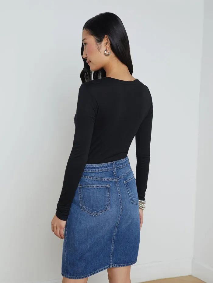 Ayla Cashmere Jersey Tee Black Women L039Agence Tees Ayla Cashmere Jersey Tee Black Women L039Agence Tees