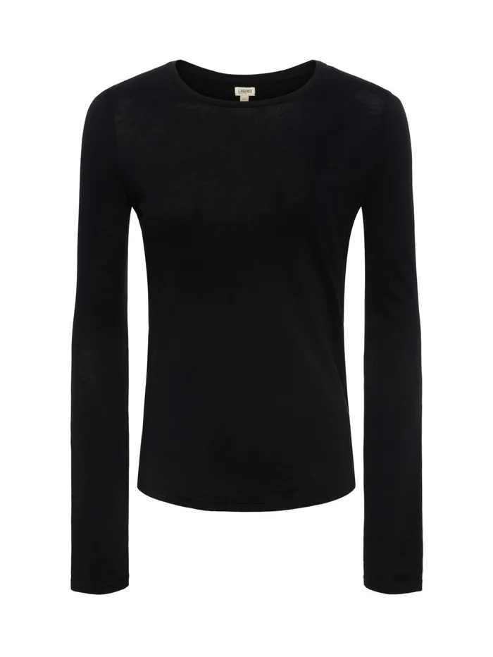 Ayla Cashmere Jersey Tee Black Women L039Agence Tees Ayla Cashmere Jersey Tee Black Women L039Agence Tees