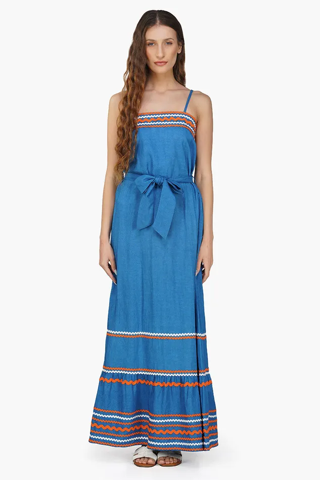 Azure Blue RickRack Maxi Dress Azure Blue RickRack Maxi Dress