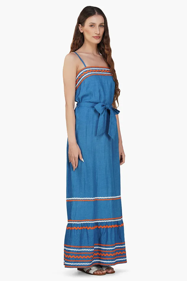 Azure Blue RickRack Maxi Dress Azure Blue RickRack Maxi Dress