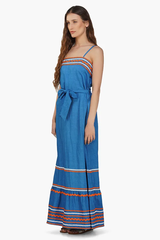 Azure Blue RickRack Maxi Dress Azure Blue RickRack Maxi Dress