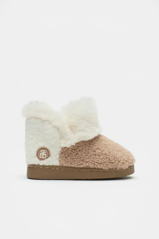 BabyChild Slippers Seed Heritage Colourblock House Boot Chocolate Shake