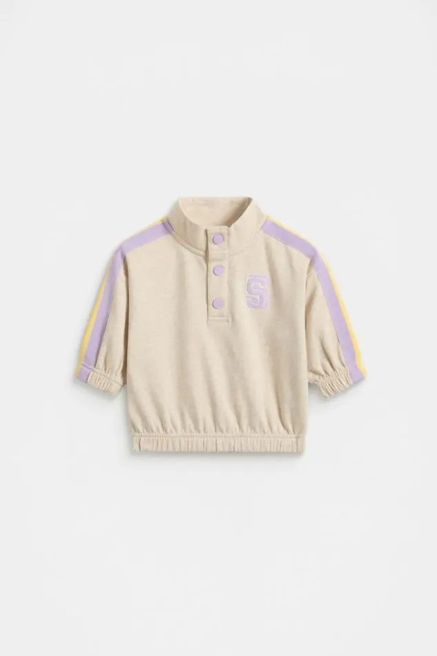 Baby Knitwear and Sweaters Seed Heritage Side Stripe Sweat Oat Marle