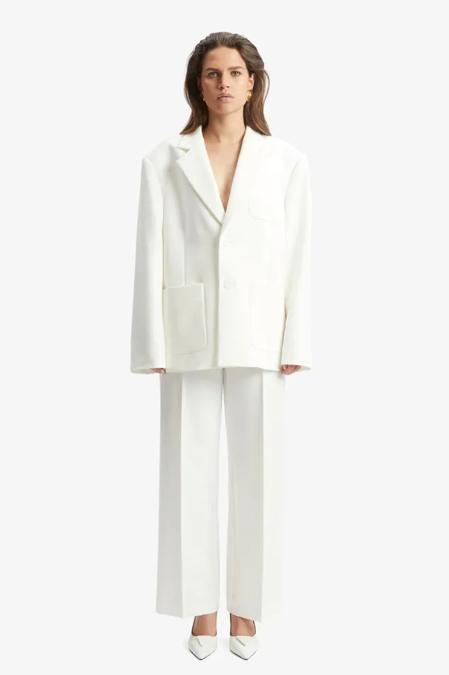 Bardot Blazers Women Halia Oversized Blazer In Orchid White Orchid White Bardot Blazers Women Halia Oversized Blazer In Orchid White Orchid White