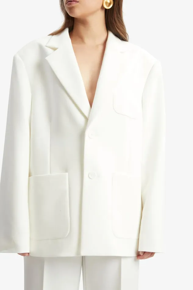 Bardot Blazers Women Halia Oversized Blazer In Orchid White Orchid White Bardot Blazers Women Halia Oversized Blazer In Orchid White Orchid White