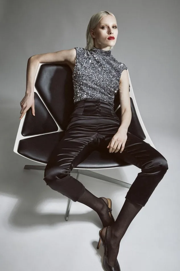 Bardot Bodysuits Women Kelso Velvet Sequin Bodysuit In Silver Silver