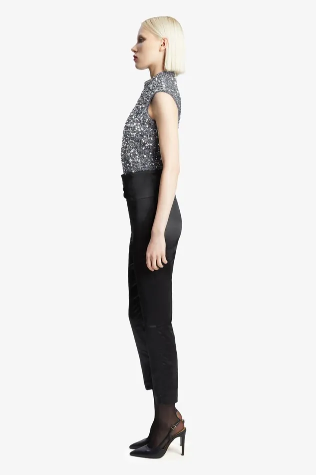 Bardot Bodysuits Women Kelso Velvet Sequin Bodysuit In Silver Silver Bardot Bodysuits Women Kelso Velvet Sequin Bodysuit In Silver Silver